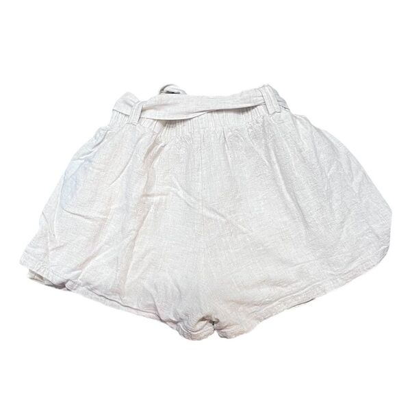 NASTY GAL PAPERBAG TIE WAIST LINEN SHORTS BEIGE SIZE SMALL - Picture 5 of 8